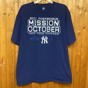 Men's 2011 Postseason New York Yankees Mission October Navy Blue T-shirt Size XL
